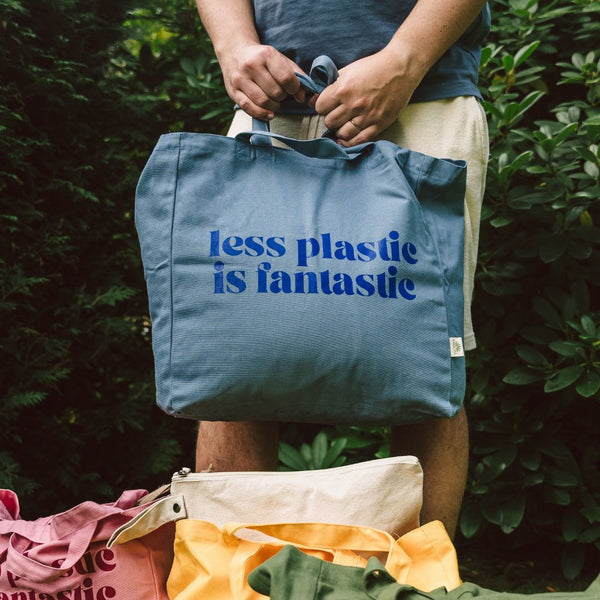 OMOM Ekologisk Tygkasse / Tote bag ORIGINAL - LESS PLASTIC Blå