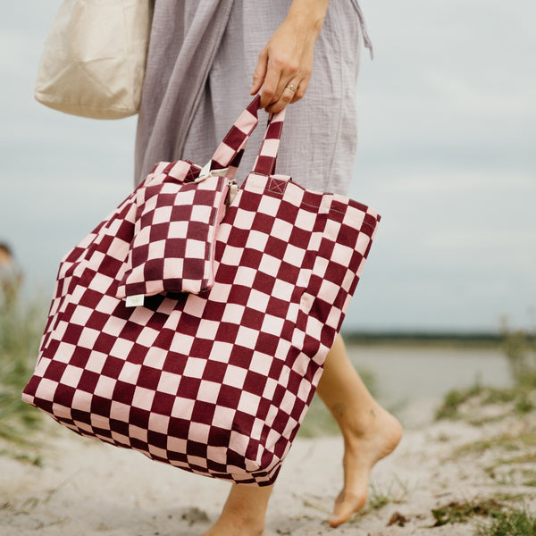 Tote bag Original - Striped RUST RED