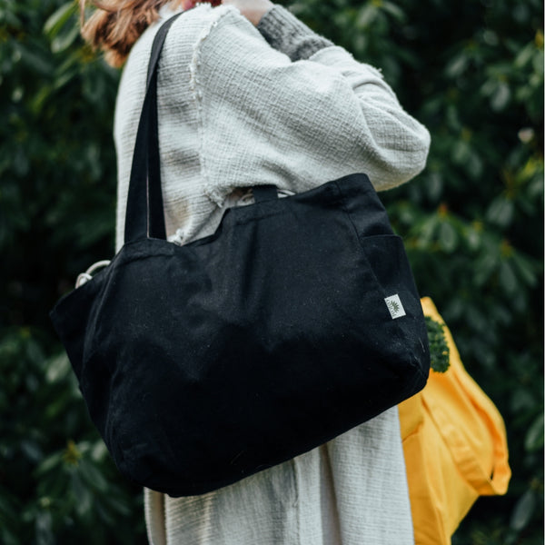 Organic tote bag low black